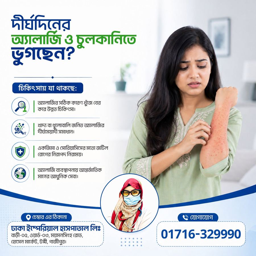 Long-term allergy and itching — poster by Dr. Jannatul Mawa Sweety