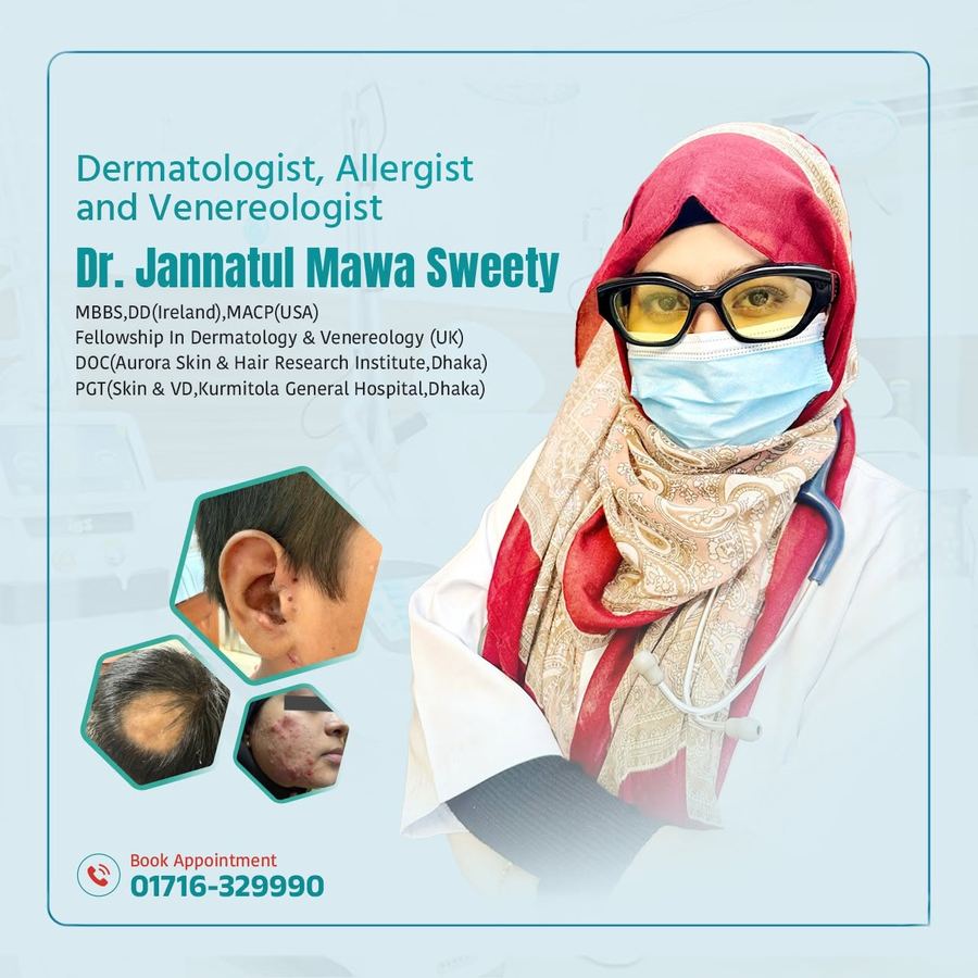 Dermatologist, allergist and venereologist — poster by Dr. Jannatul Mawa Sweety