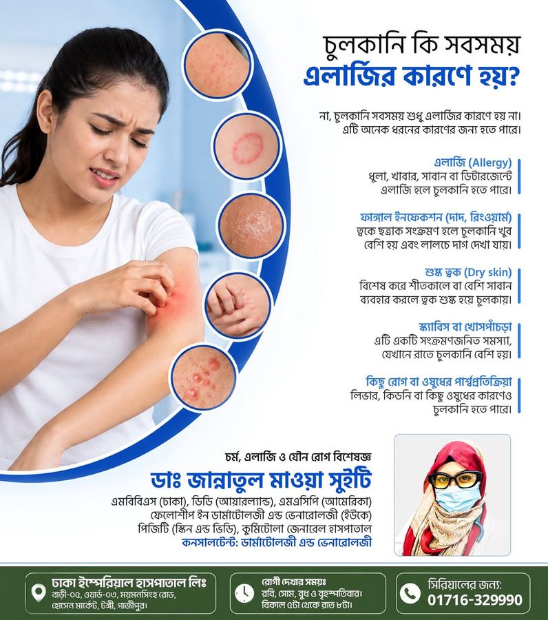 Is itching always caused by allergy? — poster by Dr. Jannatul Mawa Sweety
