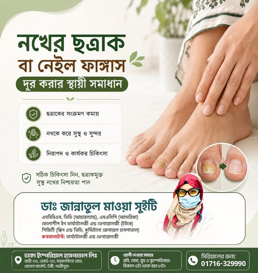 Nail fungus: a permanent solution — poster by Dr. Jannatul Mawa Sweety