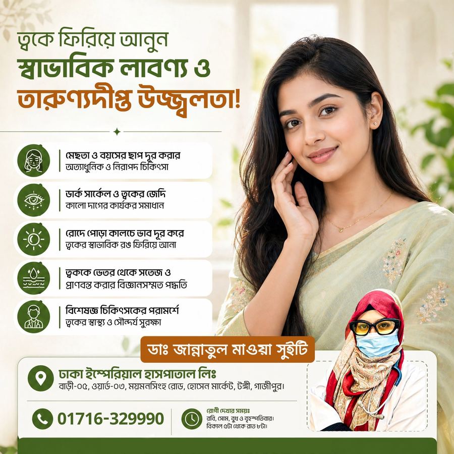 Bring back natural glow and youthful skin — poster by Dr. Jannatul Mawa Sweety